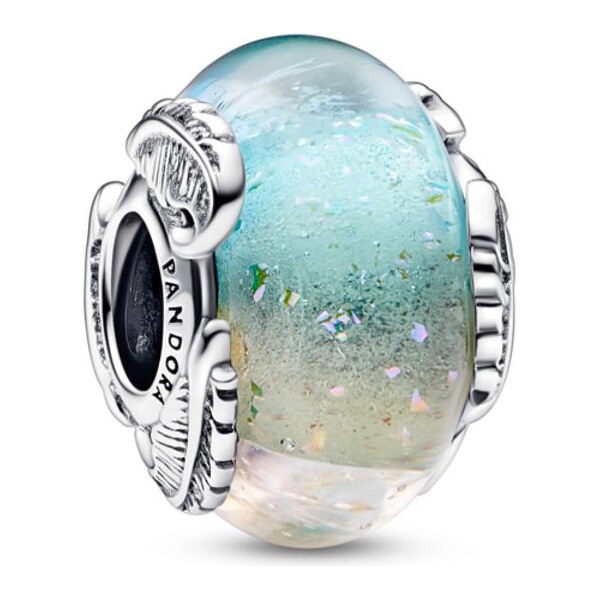 PANDORA prívesok Pestrofarebné Murano sklo a zahnuté pierko 58185773