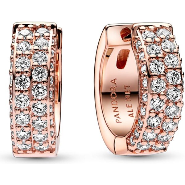 PANDORA náušnice s dvoma radmi pavé 58185803