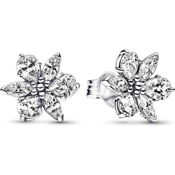 PANDORA strieborné náušnice Trblietavý herbárový zhluk 58185792