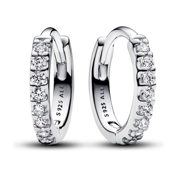 PANDORA trblietavé malé kruhové náušnice 58185945