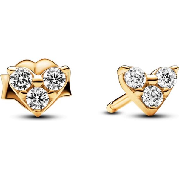 PANDORA náušnice Srdce s tromi kameňmi 58185959