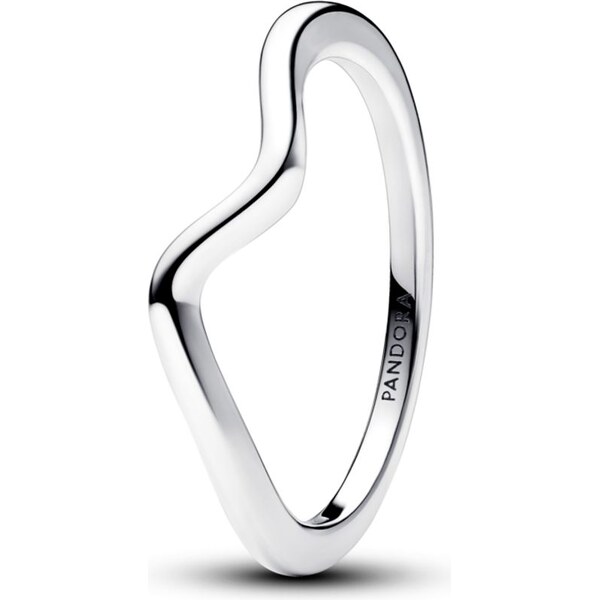 PANDORA strieborný prsteň Leštený vlnitý prsteň 58186075