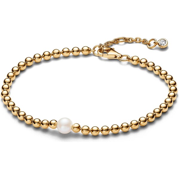 PANDORA pozlátený náramok Perla a guličky 58186135