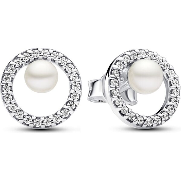 PANDORA Kôstkové náušnice s upravenou sladkovodnou kultivovanou perlou 58186127