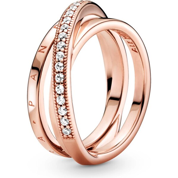 PANDORA prsteň Prekrížené tri pavé krúžky 58185353