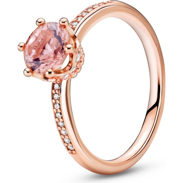 PANDORA Solitérny prsteň Ružová trblietavá korunka 58185361