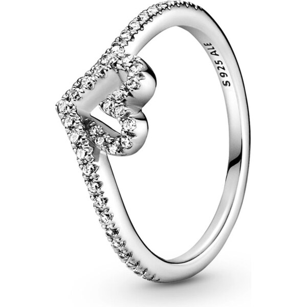 PANDORA třpytivý prsteň v tvare srdca 58185394