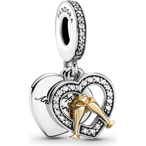 PANDORA prívesok Dvojfarebné blahoželanie k výročiu 58185398