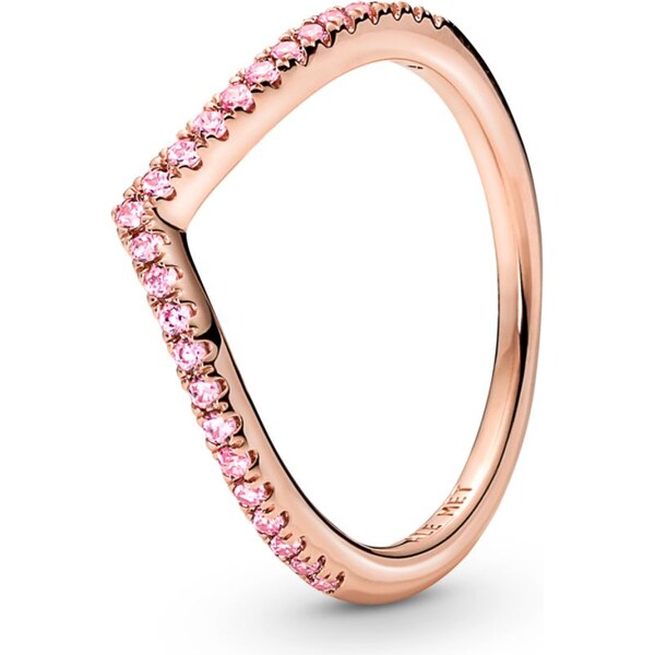 PANDORA prsteň Ružové trblietavé prianie 58185581
