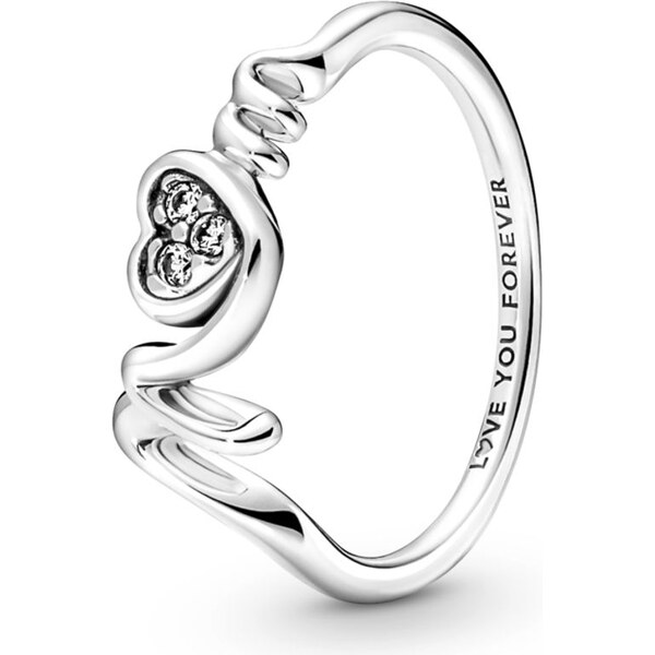 PANDORA prsteň Mom a pavé srdce 58185590
