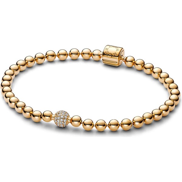 PANDORA pozlátený náramok Guličky a pavé 58185910