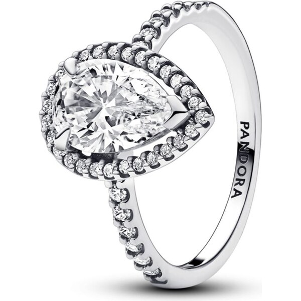 PANDORA prsteň Trblietavá aureola v tvare kvapky 58186009