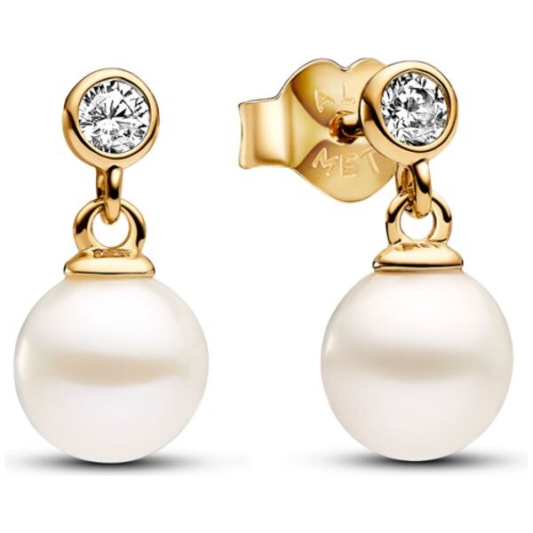 PANDORA visiace náušnice Perla a kameň 58186107