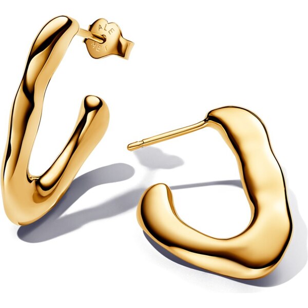 PANDORA otvorené kruhové náušnice s organickým tvarom písmena V 58186195