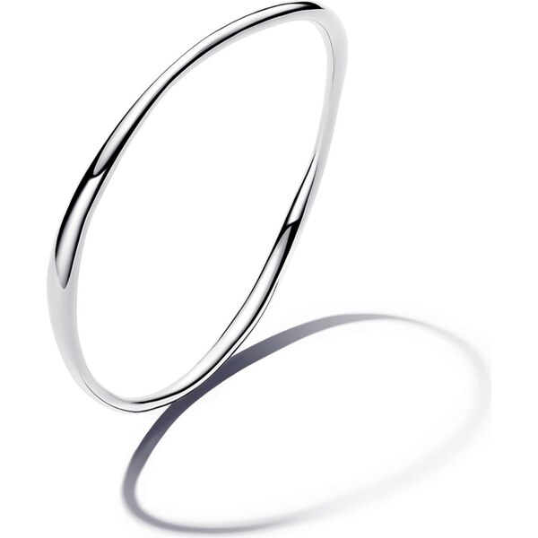 PANDORA Strieborný pevný náramok s organickým tvarom 58186232