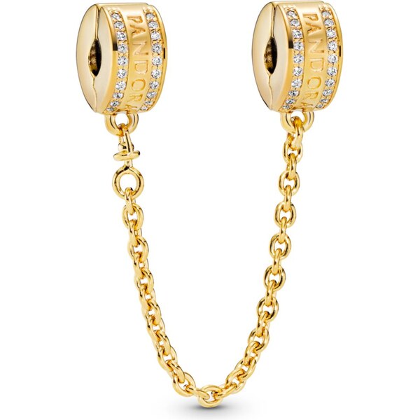 PANDORA bezpečnostná retiazka so silikónom s logom Pandora 58185290