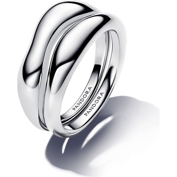 PANDORA strieborné zoskupovacie prstene s organickým tvarom 58186223