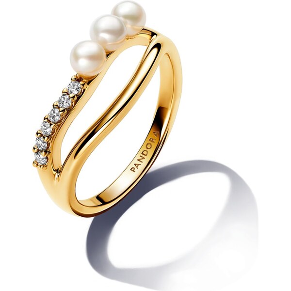 PANDORA prsteň Upravená sladkovodná kultivovaná perla s organickým 58186230