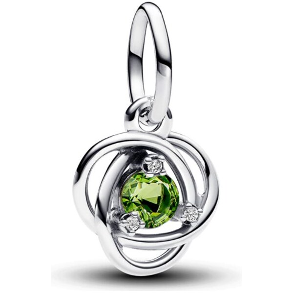 PANDORA visiaci prívesok Zelený kruh večnosti 58186246