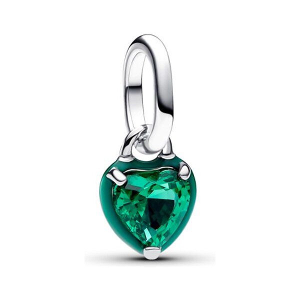 PANDORA ME mini visiaci prívesok Zelené srdce s čakrou 58186276