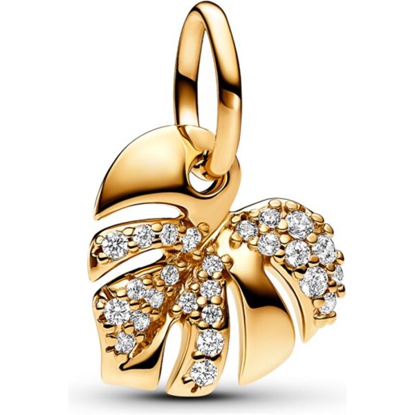 PANDORA visiaci prívesok Trblietavý list monstery 58186258