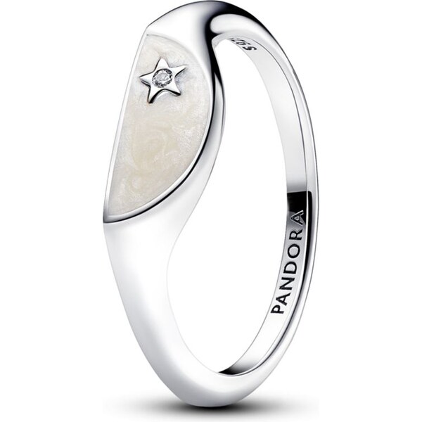 PANDORA ME Pečatný strieborný prsteň rozpolený smalt 58186284