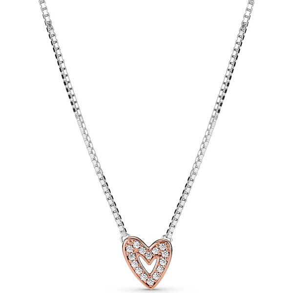 PANDORA náhrdelník Trblietavé srdce nepravidelného tvaru 58185519