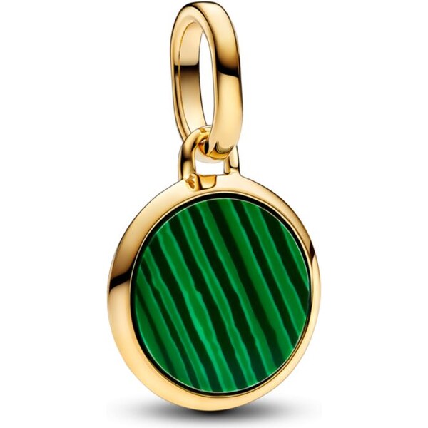 PANDORA Zelený mini medailónkový prívesok na gravírovanie 58186299