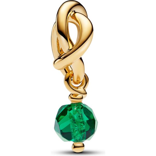 PANDORA visiaci prívesok Zelený fazetovaný kruh večnosti 58186306