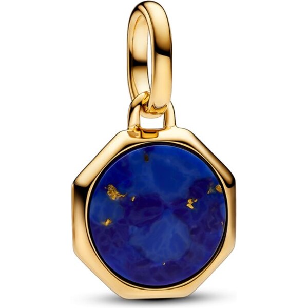 PANDORA Modrý mini medailónkový prívesok na gravírovanie 58186320