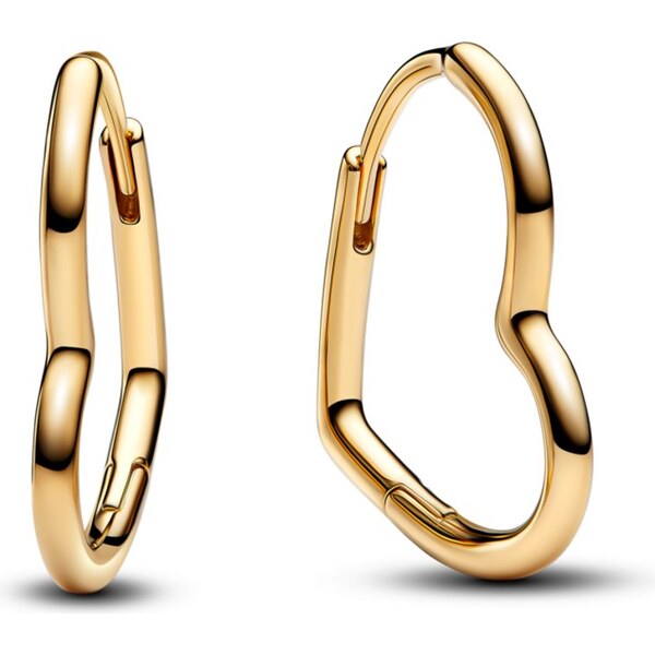 PANDORA kruhové náušnice Asymetrické srdcia 58186314