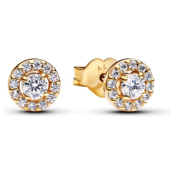 PANDORA peckové náušnice Kulatá aureola s pavé 59072409