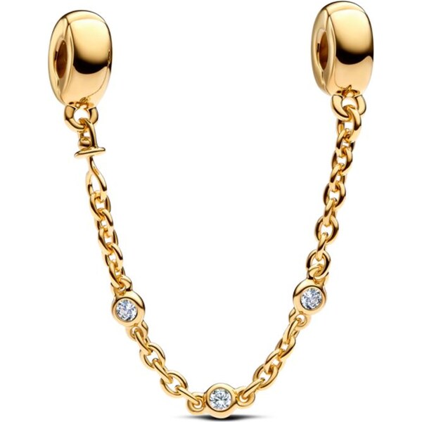 PANDORA Bezpečnostní řetízek se třemi čirými kameny 59072428