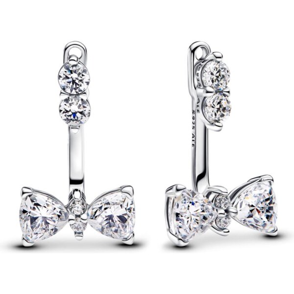 PANDORA visací náušnice Tŕpytivá mašlička 59072435