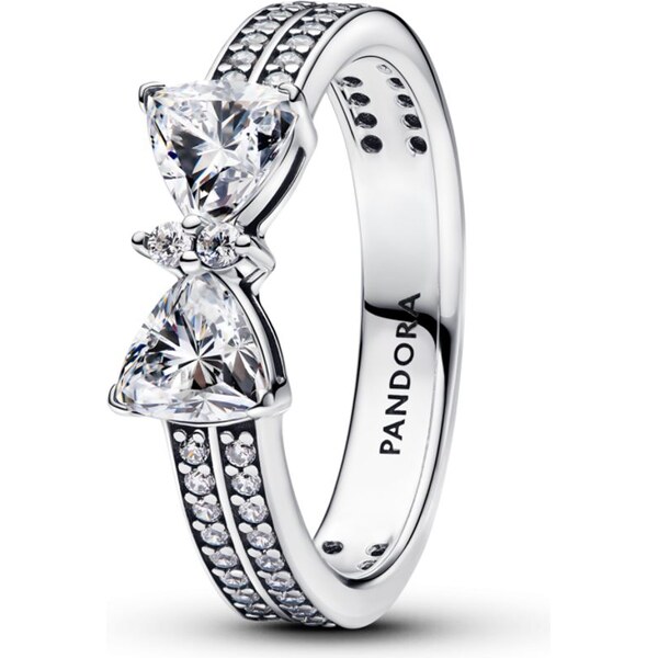 PANDORA dvojradový prsteň Tŕpytivá mašlička 59075672