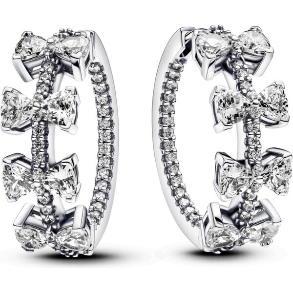 PANDORA kruhové náušnice Trblietavý rad mašličiek 60301928