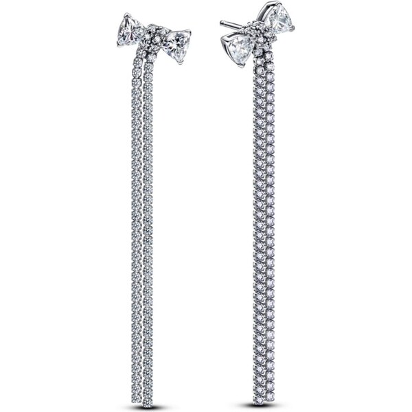 PANDORA visiace náušnice Mašlička s pavé 60301930