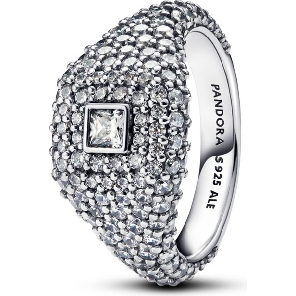 PANDORA Koktejlový prsteň Čtverec a pavé 59075675