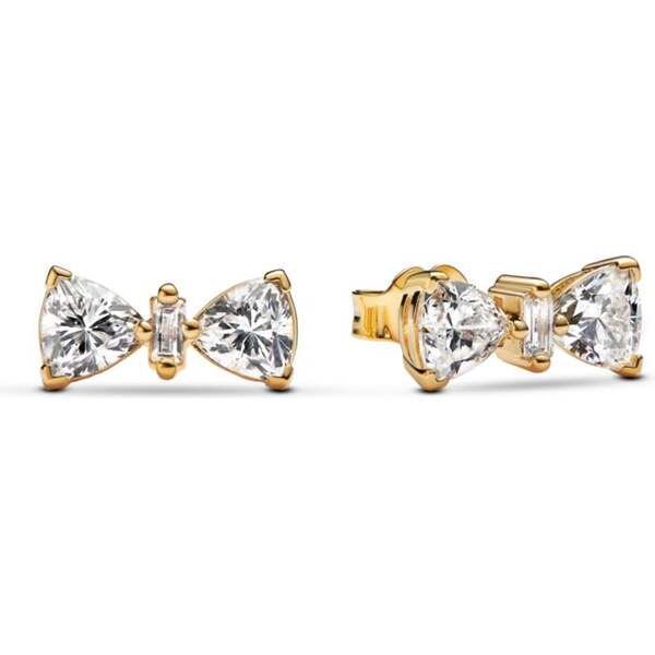 PANDORA kôstkové náušnice Trblietavá mašlička 60301931