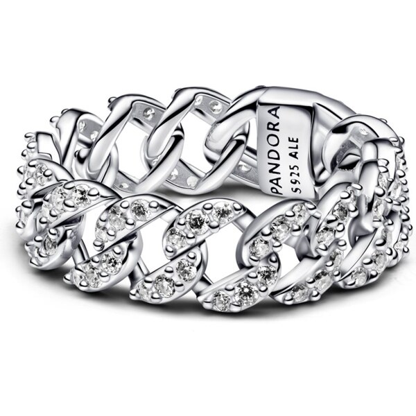 PANDORA prsteň Kubánska retiazka s pavé 60301939