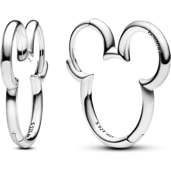 PANDORA kruhové náušnice Disney – Silueta Mickey Mouse 60566289