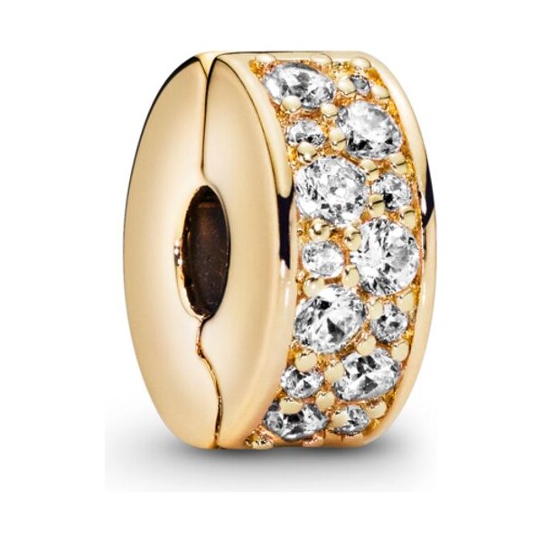 PANDORA klip so silikónom Číre pavé 61758474