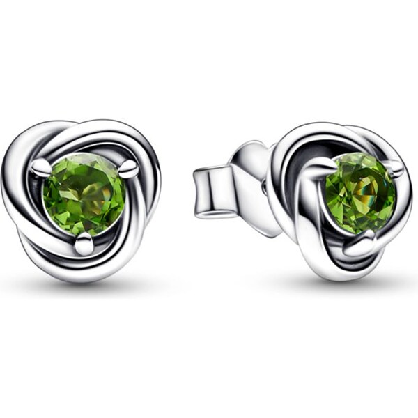 PANDORA náušnice Jarne zelené kruhy večnosti 60566287