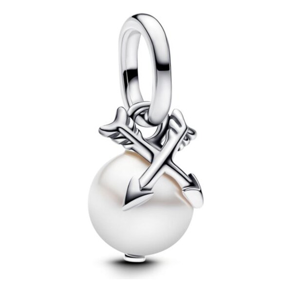 PANDORA Mini visiaci prívesok Perla a šípy 61458056