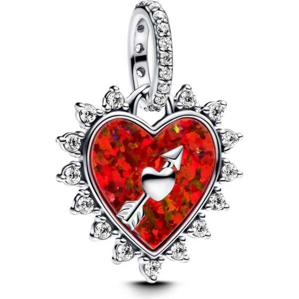 PANDORA Visiaci prívesok srdca s otočným šípom 61458075