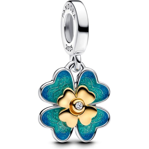 PANDORA Visiaci prívesok Otočný štvorlístok s laboratórne vytvoreným 61458069