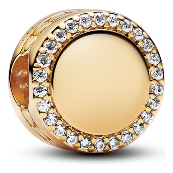 PANDORA prívesok Trblietavý gombík na gravírovanie 58186331