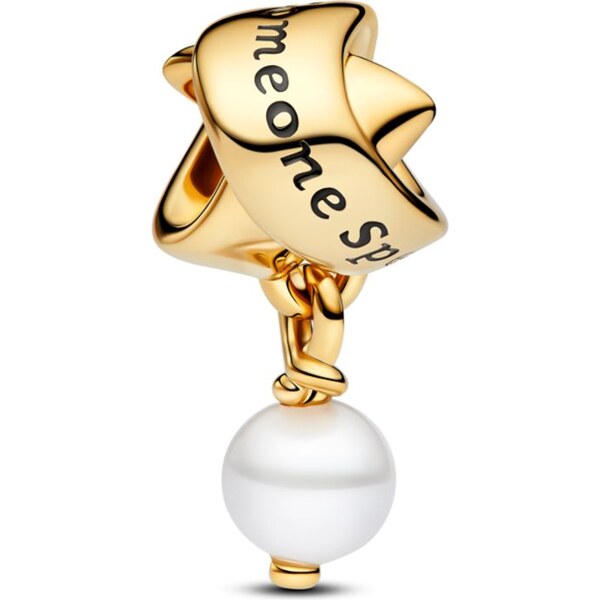 PANDORA Prívesok Stužka a upravená sladkovodná kultivovaná perla 63072686