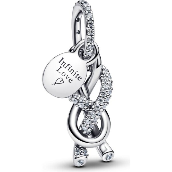 PANDORA Visiaci prívesok Uzol nekonečna s pavé 63072695