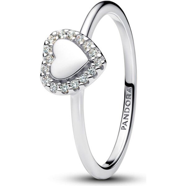 PANDORA Prsteň Srdce s aureolou na gravírovanie 63072720